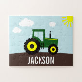 Puzzle Tracteur agricole vert et jaune (Horizontal)