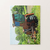 Puzzle Tracteur orange sur la ferme (Vertical)