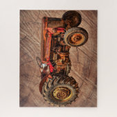 Puzzle Tracteur rouge antique (Vertical)