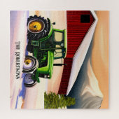 Puzzle Tracteur vert et grange rouge (Horizontal)