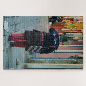 Puzzle Traditional Man Walking Cobblestone Street (Horizontal)