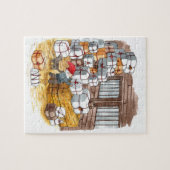 Puzzle Traditional Swedish Tomten Christmas Watercolor  (Horizontal)