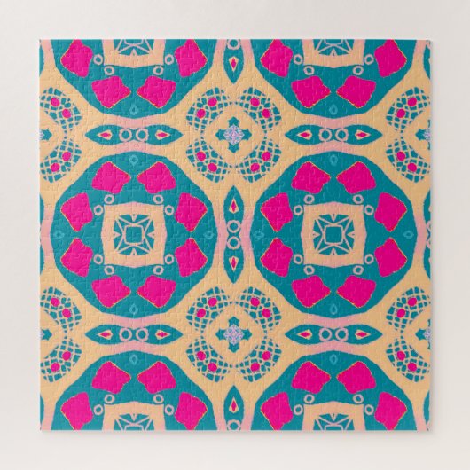 Puzzle Traditionnel, patchwork péruvien, motif de tuiles (Vertical)