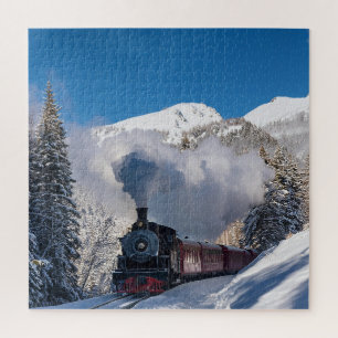 Puzzle Train à vapeur dans un pays des merveilles hiverna