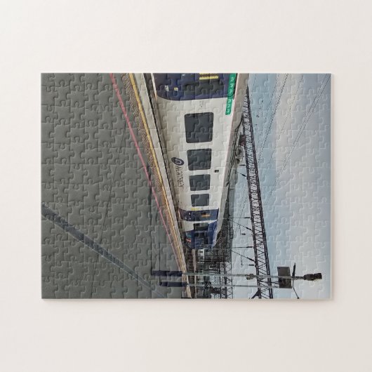 Puzzle Train bleu et blanc (Horizontal)