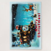 Puzzle Train cadeau - Scène de Noël (Vertical)
