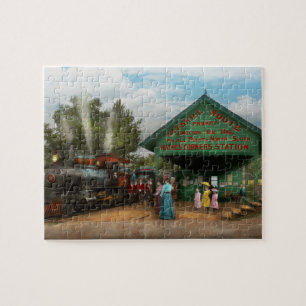 Puzzle Train - Catskill, NY - départ de attente 1902