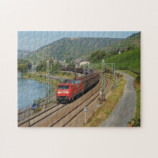 Puzzle Train de marchandises à Lorch, sur le Rhin (Horizontal)
