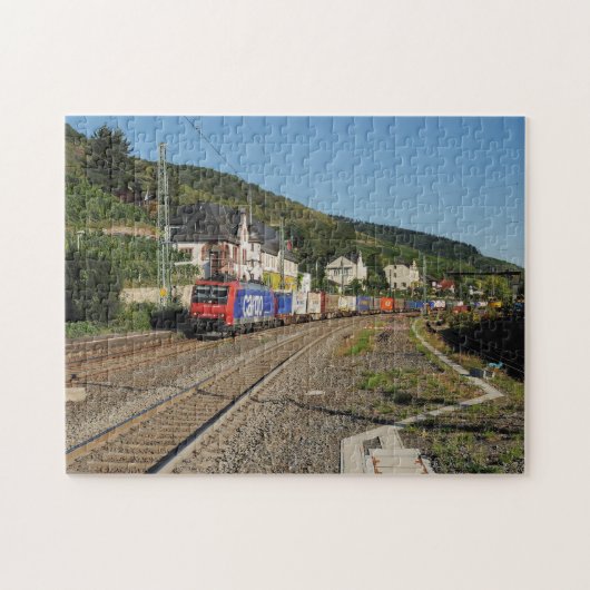 Puzzle Train de marchandises à Lorch, sur le Rhin (Horizontal)