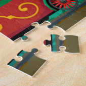 Puzzle Train de Noël et petit chien (Côté)