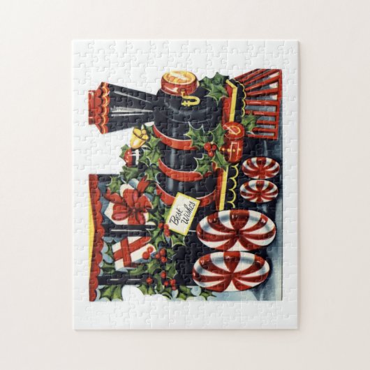 Puzzle train de Noël vintage (Vertical)