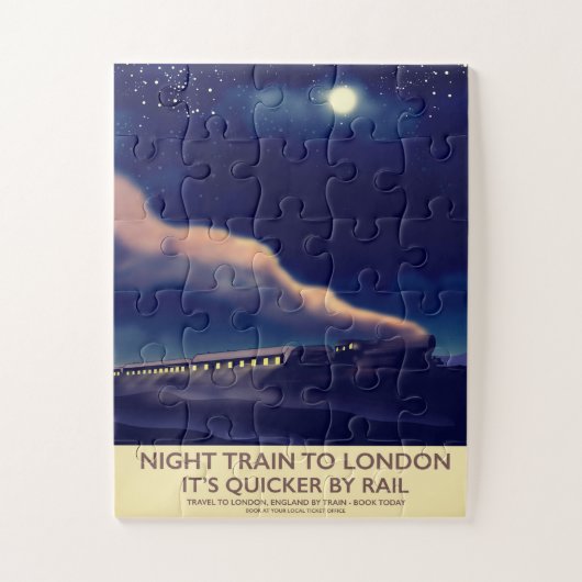 Puzzle Train De Nuit Pour Londres. (Vertical)