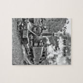 Puzzle Train de vapeur de mesure étroite noir et blanc (Horizontal)