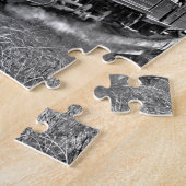 Puzzle Train de vapeur de mesure étroite noir et blanc (Côté)