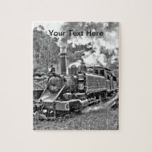 Puzzle Train de vapeur de mesure étroite noir et blanc