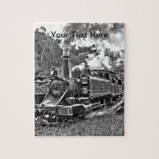 Puzzle Train de vapeur de mesure étroite noir et blanc (Vertical)