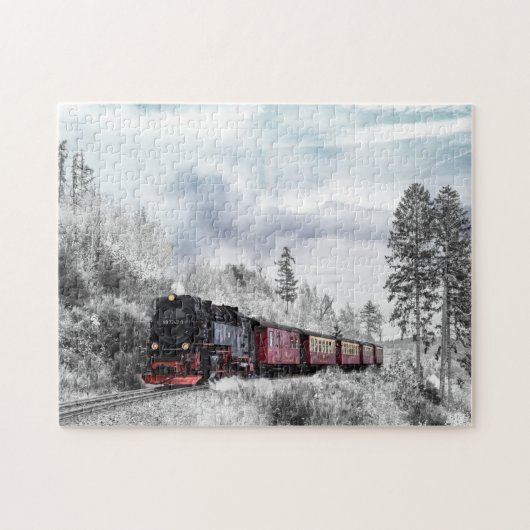 Puzzle Train en scène hivernale (Horizontal)