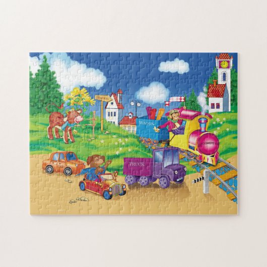 Puzzle train et voiture (Horizontal)