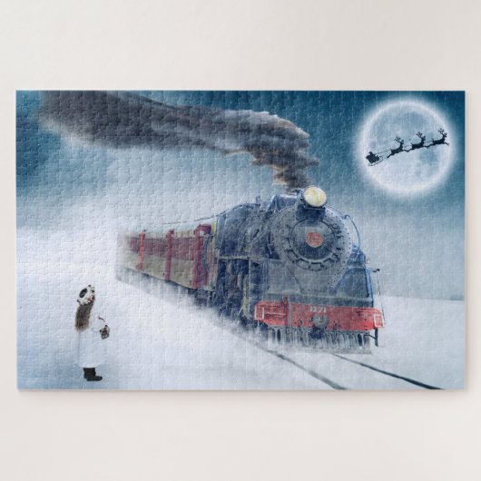Puzzle Train Hiver Santa Noël (Horizontal)