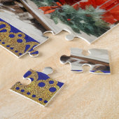 Puzzle Train Holly de Noël Coussin à neige d'hiver (Côté)