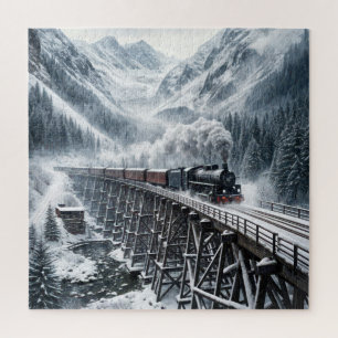 Puzzle Train Locomotive à vapeur sur un chevalet de monta