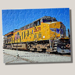 Puzzle Train Locomotive Diesel Jaune - Ajouter un nom<br><div class="desc">Locomotive Diesel Jaune 2639 - Ajoutez votre nom ou un message de voeux - Modifiez tout texte ou videz n'importe quel texte à supprimer. Voir mon magasin pour beaucoup d'autres idées de cadeaux de train à vapeur et diesel.</div>