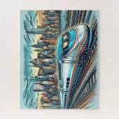 Puzzle Train Rapide Quittant New York + Dessin de Monumen (Vertical)