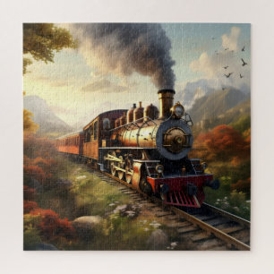 Puzzle Train sur Campagne