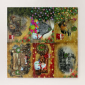 Puzzle Train Vintage de Noël Grange Camion GMC (Horizontal)