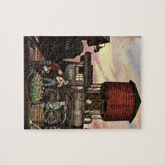 Puzzle Train Yard Flower Garden par Stevan Dohanos (Horizontal)