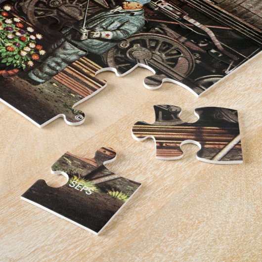 Puzzle Train Yard Flower Garden par Stevan Dohanos (Côté)