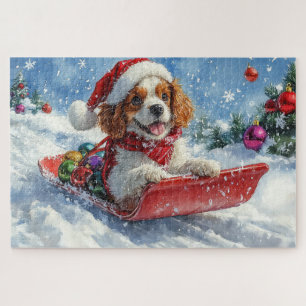 Puzzle Traîneau à chiens Cavalier King Charles Spaniel No
