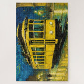 Puzzle tramway jaune sur une nuit étoilée -Budapest (Vertical)