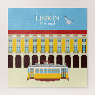 Puzzle Tramway jaune vintage de Lisbonne
