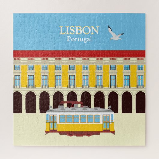 Puzzle Tramway jaune vintage de Lisbonne (Vertical)