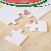 Puzzle Tranche de pastèque, texte, "J'aime l'été" (Côté)