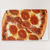 Puzzle Tranche de pizza pepperoni classique de SlipperyJo (Horizontal)