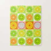 Puzzle Tranches de fruits tropicaux, agrumes, kiwis et dr (Vertical)