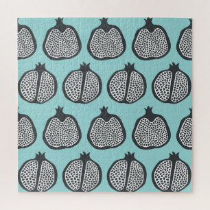 Puzzle Tranches de grenade : Motif Aqua Noir.