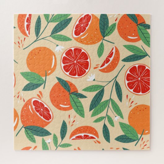 Puzzle Tranches de pamplemousse, motif moderne sans soudu (Horizontal)