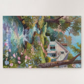 Puzzle Tranquil Campagne Retraite Cottage Aquarelle (Horizontal)