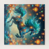 Puzzle Transformative Teal Horse (Horizontal)