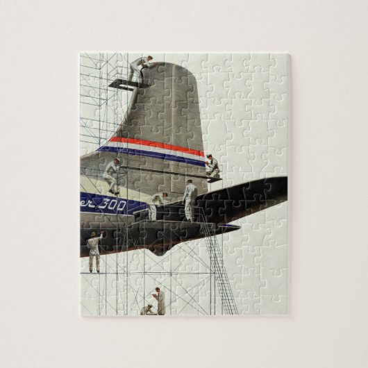 Puzzle Transport vintage, Maintenance des avions (Vertical)