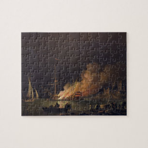 Puzzle Transportez-vous sur le feu la nuit, c.1756