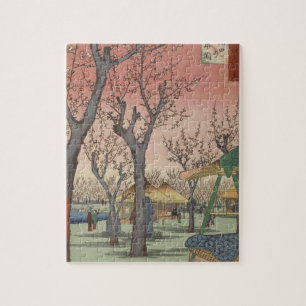 Puzzle Tree Blossoms Plum Garden Woodblock japonais