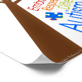Puzzle Tree met Word Art Autism Awareness Poster (Hoek)