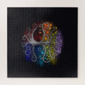 Puzzle Tree of life Silver Swirl (Horizontal)