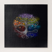 Puzzle Tree of life Silver Swirl (Vertical)
