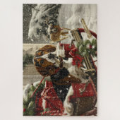 Puzzle Treeing Walker Coonhound Dog Christmas Festive (Vertical)