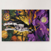 Puzzle Treeing Walker Coonhound Halloween Sorcière Citrou (Horizontal)